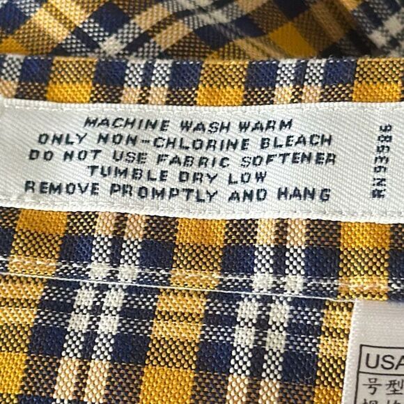 Brooks Brothers Original Polo Shirt Non Iron Supima Cotton size L Blue Yellow - Picture 8 of 10